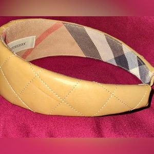 Burberry wide tan quilted headband! Excellent gently used condition!